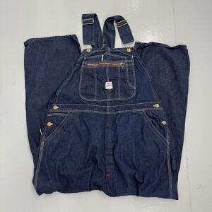 Vintage 60s Red Camel Dark Denim Workwear Overalls 40x30
